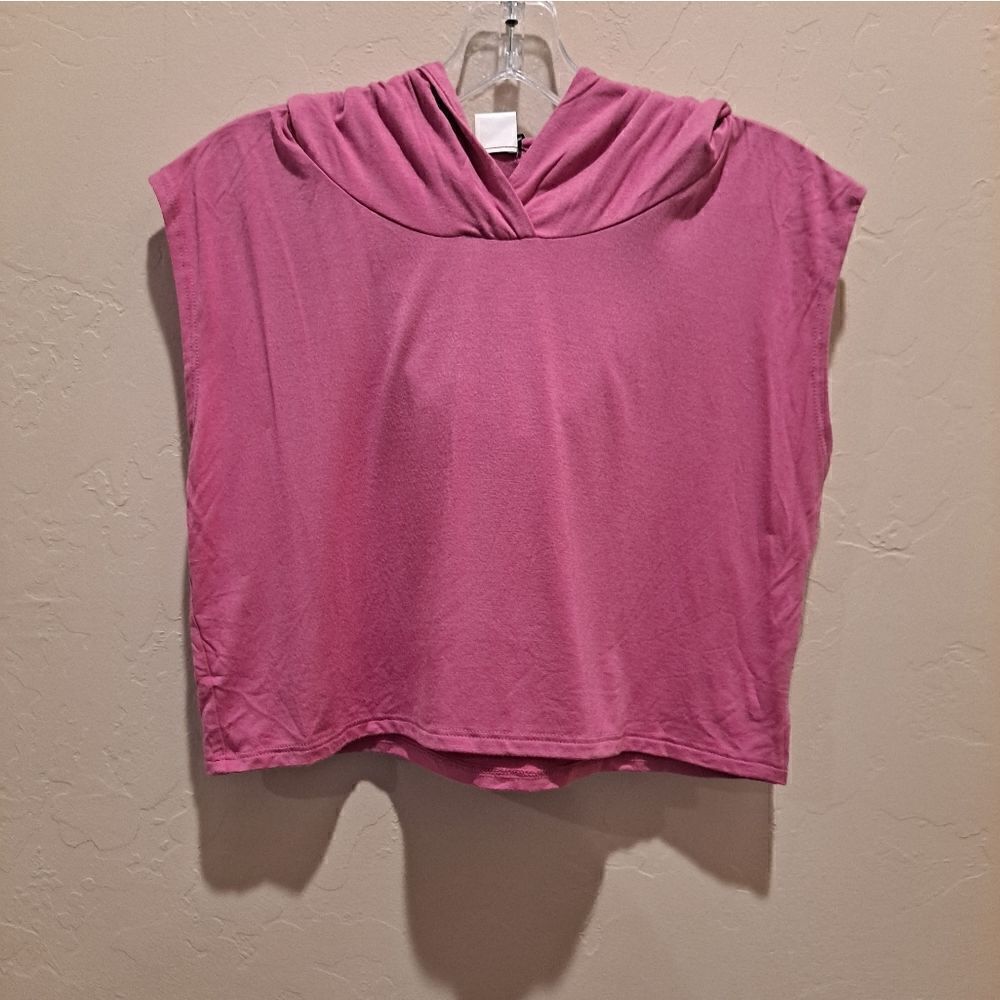 Terez Pink Size XL Crop Top Hooded.